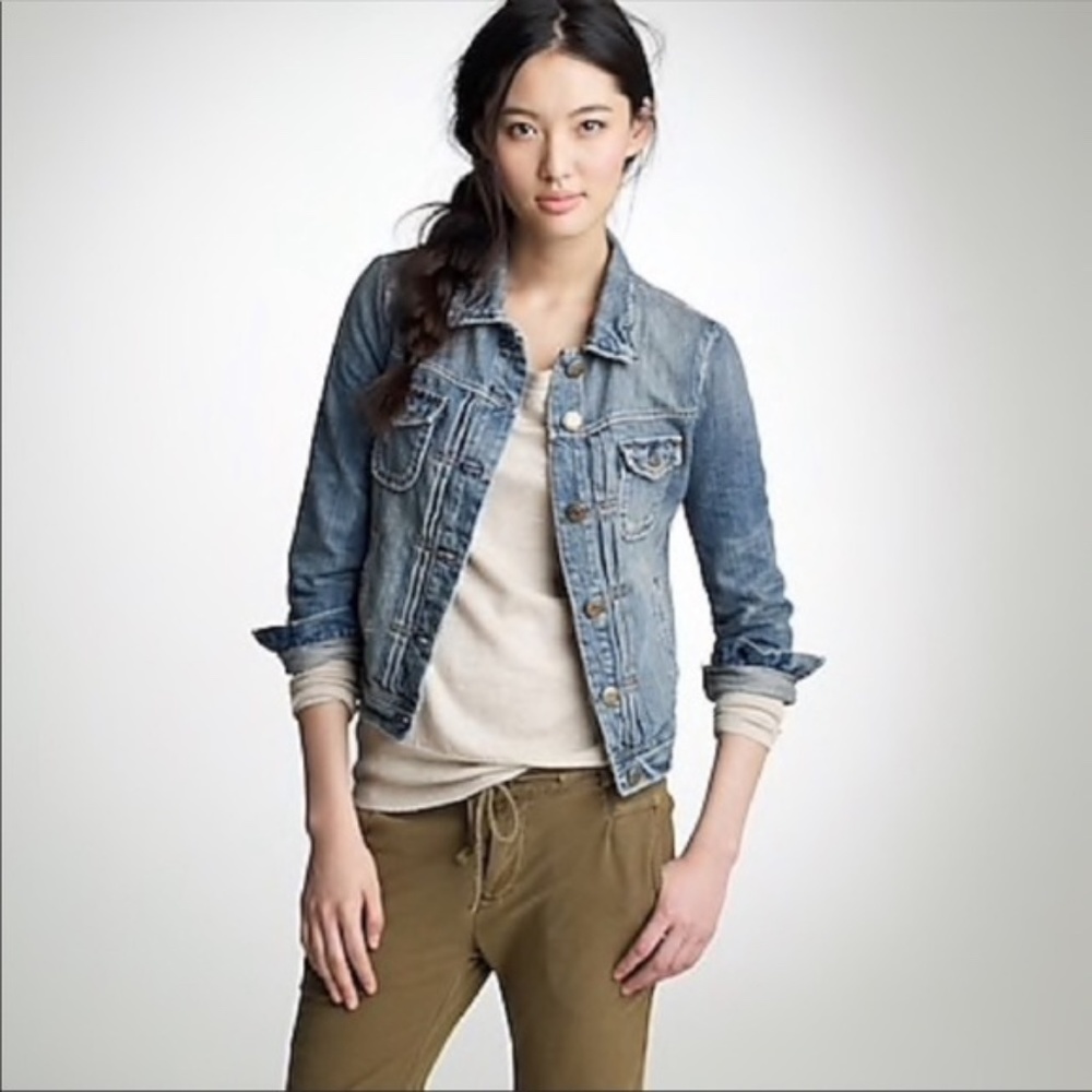 J Crew Nolita Dark Wash Indigo Denim Jacket - size XS